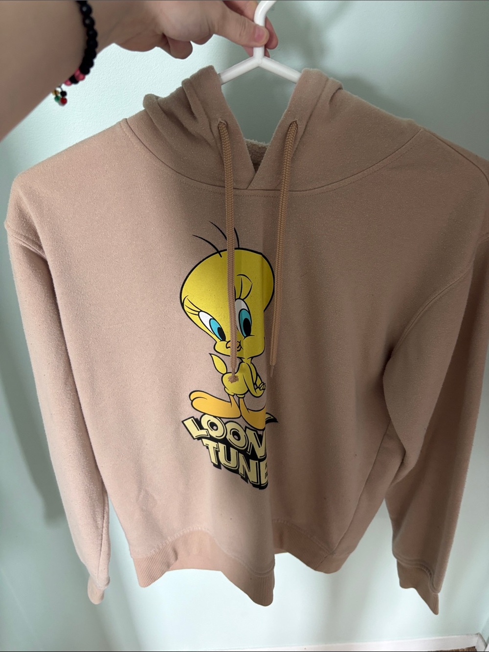 Tweety Bird Looney Tunes Hoodie - Tan